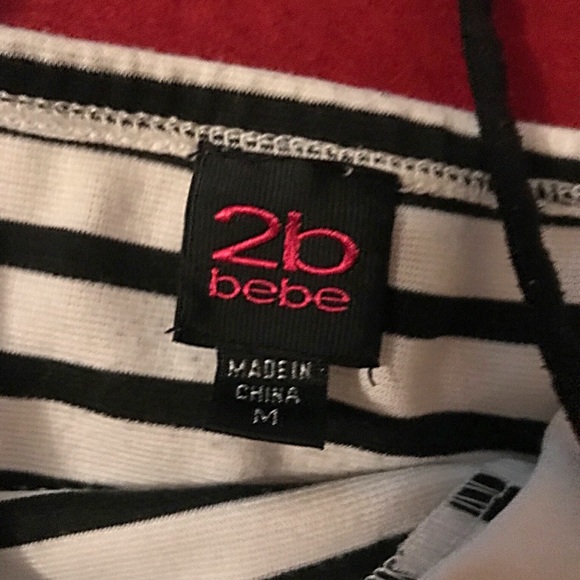 Bebe Striped Peplum Top - Picture 2 of 3